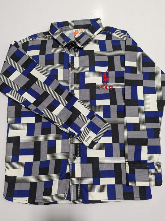 POLO Blue-White-Black Check Shirt