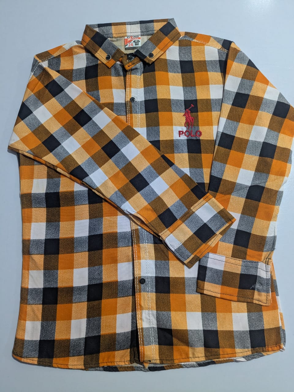 POLO Yellow-White Check Shirt