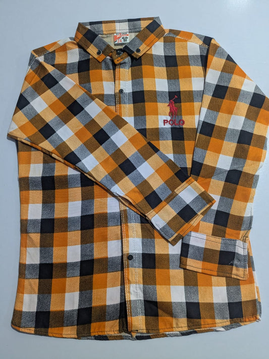 POLO Yellow-White Check Shirt