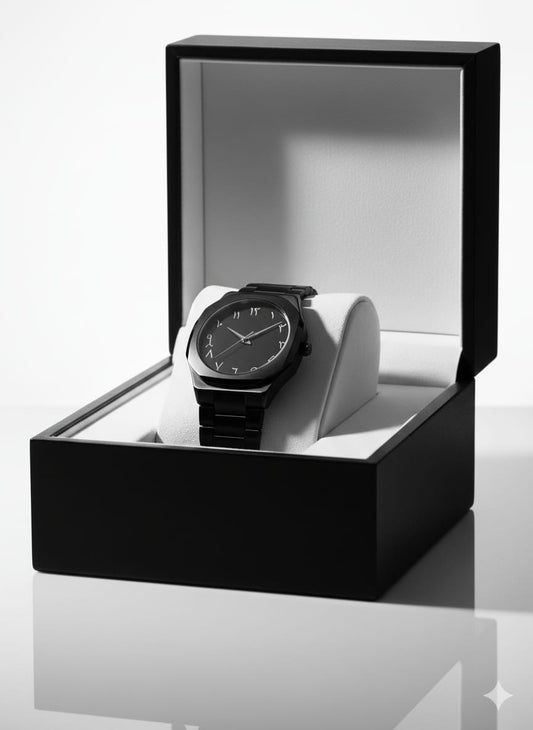 Black Aura Stainless Steel Watch