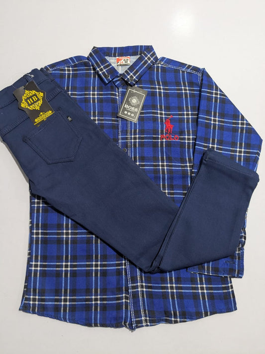 Blue Pant and Blue Check Shirt