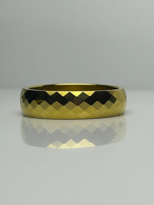 Gold Tungsten Carbide Multi-Faceted Ring